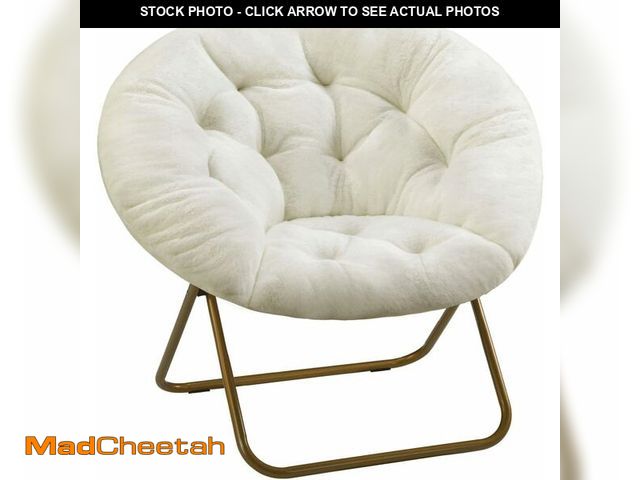 Lot 74-13844437 - Comfortable Cozy Faux Fur Disc Chair Foldable Feature for Bedroom, Living Room and Dorm, Adult-Sized...