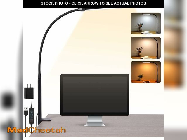Lot 74-13631598 - Voncerus LED Desk Lamp with Clamp, Eye-Caring Clip on Lights for Home Office, 3 Modes 10 Brightness,...