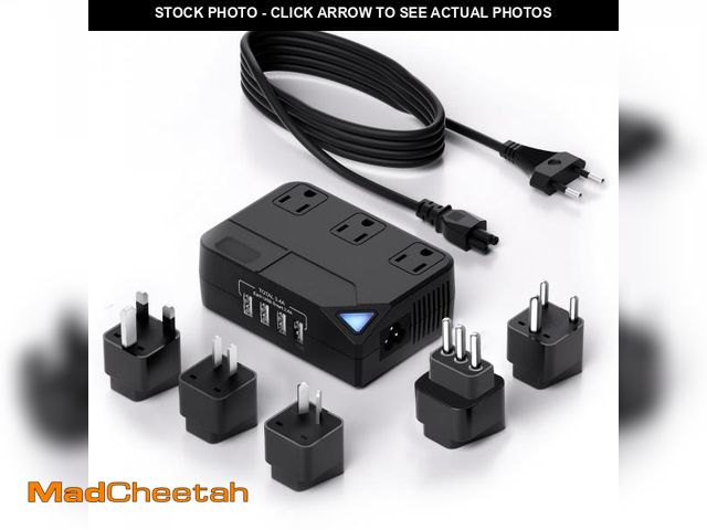 Lot 74-12431808 - 250 Watt Travel Voltage Converter, 100V-220V Travel Voltage Converter for Curlers, Hair Straightener...