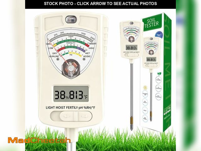 Lot 74-14431963 - Soil Moisture Meter, 7-in-1 Soil Test Kit with Moisture/pH/Temperature/Sunlight/Air Humidity/Fertili...