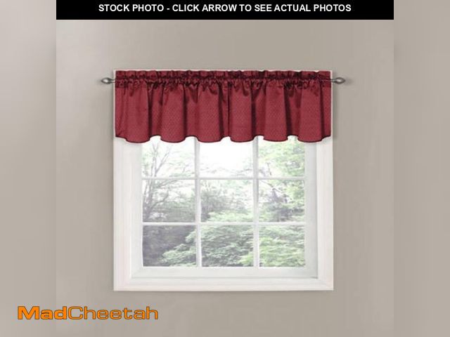 Lot 74-12419502 - Canova Thermaback Burgundy Solid Polyester 42 in. W X 21 in. L Room Darkening Single Rod Pocket Vala...