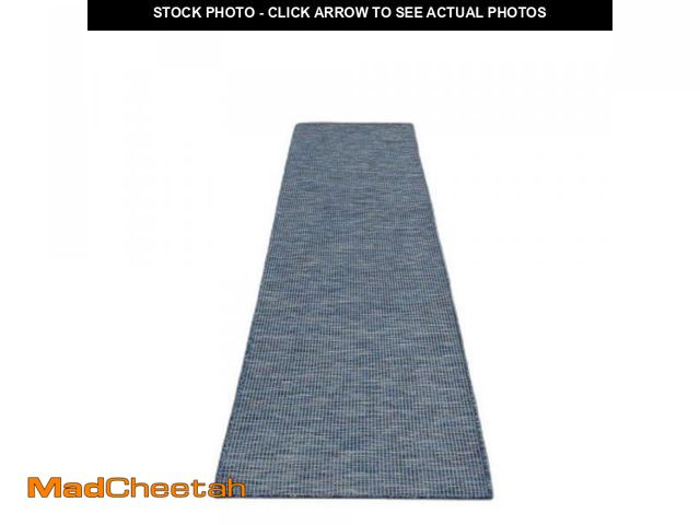 Lot 74-12518452 - HomeRoots 10' Runner ft. Navy Blue Solid Color Area Rug - UNUSED