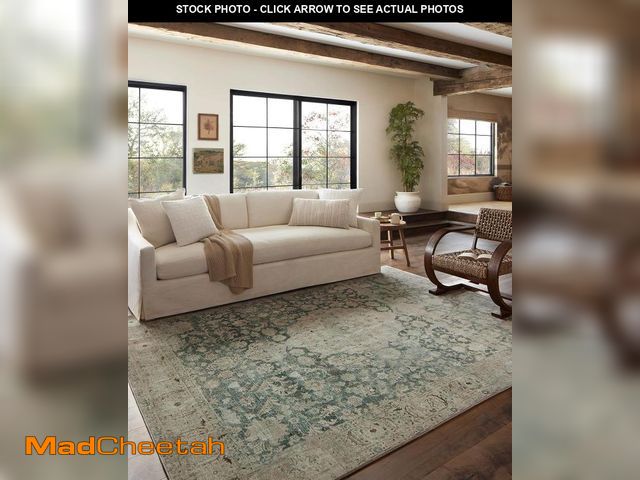 Lot 74-12210112 - Loloi Magnolia Home by Joanna Gaines Sinclair Collection SIN-05 Jade/Sand 8'-6" x 11'-6", .25" Pile ...
