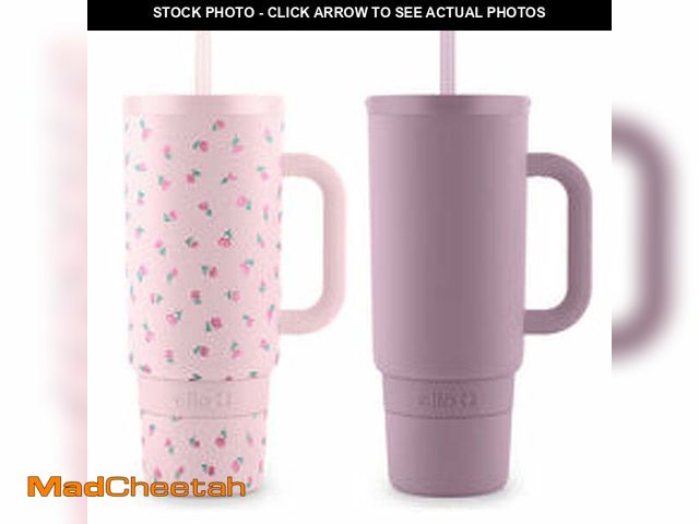 Lot 74-12687015 - Ello Port 40-oz. Stainless Steel Tumbler with Handle, 2-Pack, Assorted Colors - UNUSED