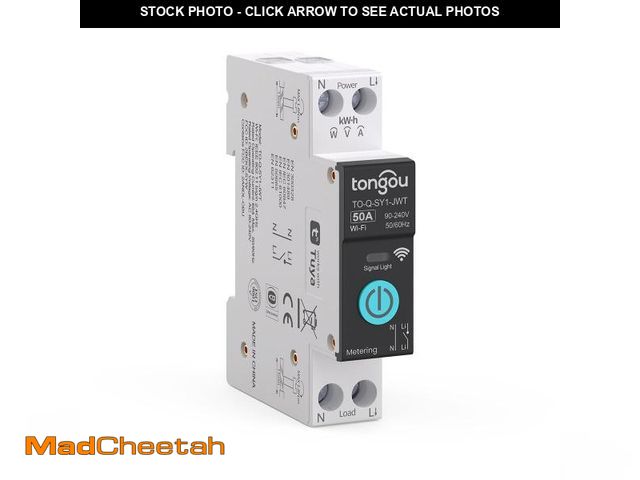 Lot 74-12443319 - TONGOU DIY 1P+N Smart Wi-Fi Switch, Work with Alexa and Google Assistant for Voice Control, 50A with...