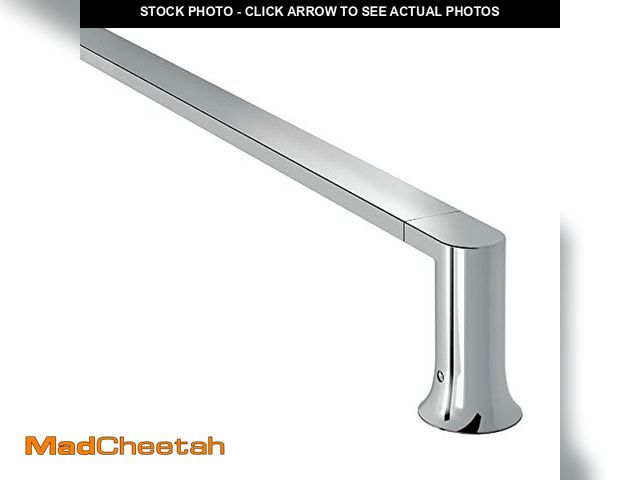 Lot 74-12544247 - Moen Genta LX Chrome Modern 24-Inch Wall Mount Towel Holder Bathroom Single Towel Bar, BH3824CH - UN...