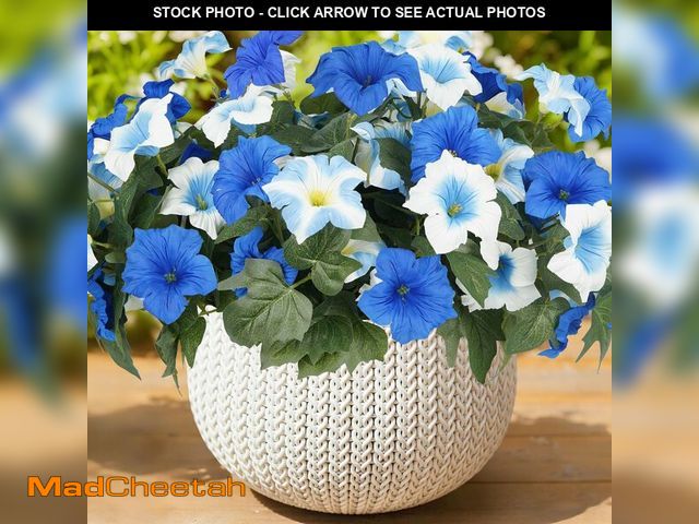 Lot 74-14152823 - SIECCY Artificial Flowers for Outdoors, Faux Petunias Spring Summer Decoration, Fake Flowers Plants ...