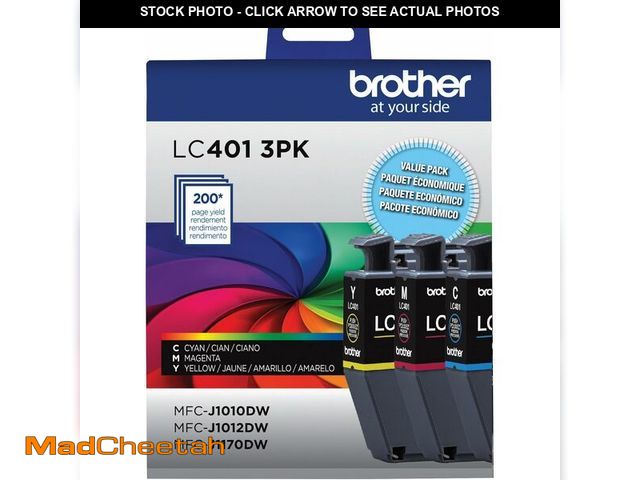 Lot 74-12839416 - Brother Genuine LC401 Standard Yield 3-Pack Ink Cartridges ÃÂ¢Ã¢âÂ¬Ã¢â¬Å Includes 1 Cartridge E...