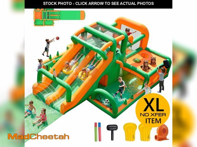 Lot 74-14030035 - Inflatable Water Slide Bounce House, Extra Large Double Slides Bouncer Castle, 840D+420D Oxford Clot...