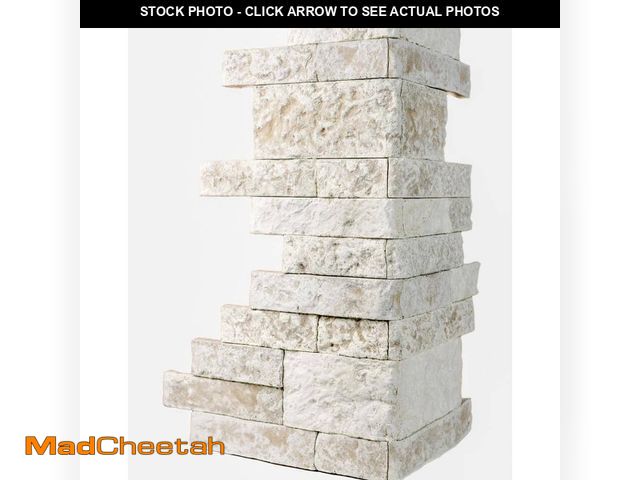 Lot 74-14590243 - AIRSTONE Birch Bluff White 2 - 4 in. x 4 - 10 in. Cement Standard Corner/Finished End Wall Tiles (7....