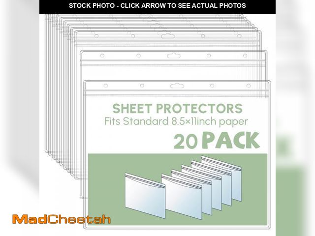 Lot 74-11556637 - Sinload 20 Pcs Heavy Duty Sheet Protectors 8.5 x 11 Inch Waterproof Resealable Zip Wall Sign Holders...