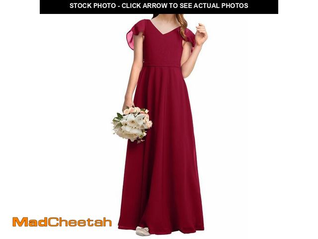 Lot 74-14048063 - Galawaqe Kids Junior Bridesmaid Dresses Chiffon Flower Girl Dress for Teen Girl Long Party Pageant G...