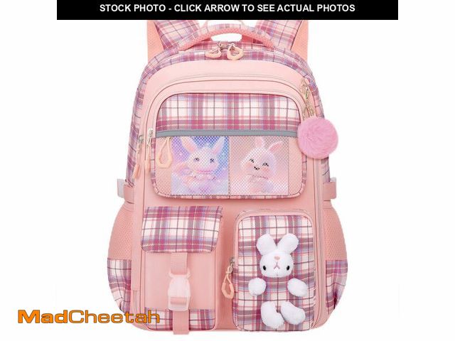 Lot 74-13767983 - MROTKI Cute Girls Backpack, Cartoon Rabbit School Bag 16.5 Inch Kindergarten Elementary School Bag w...