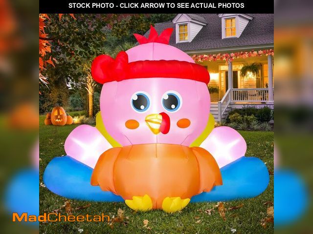 Lot 74-10733052 - FunFanso 4FT Thanksgiving Inflatable Turkey Baby Outdoor Decorations with Bright LED Lights, Lovely ...
