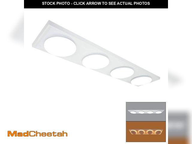 Lot 74-12870103 - Commercial Electric 46 in. x 10 in. LED Closet Light Flush Mount with 4 Round Light Heads and Night ...