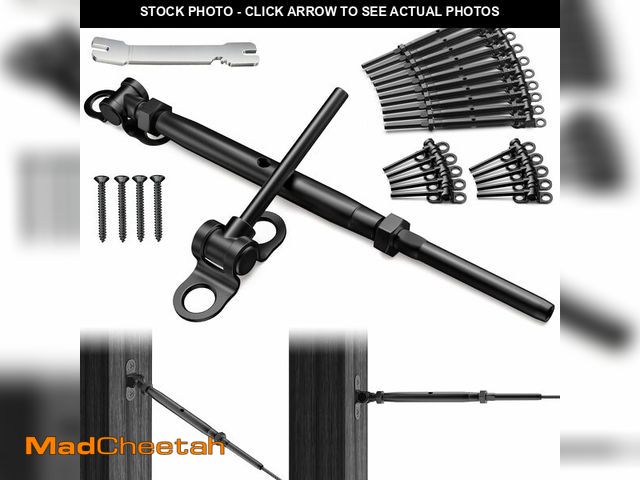 Lot 74-13054046 - BLIKA 10 Pair 1/8" Black Cable Railing Kit Swage Toggle Turnbuckle Hardware, Adjustable Angle T316 S...