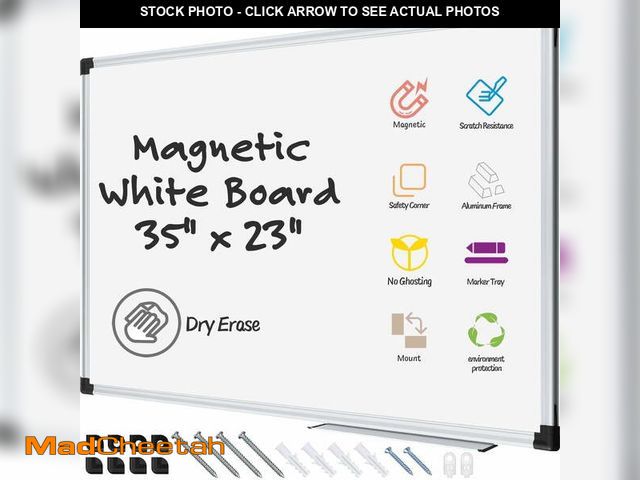 Lot 74-13780353 - (MISSING ACCESSORIES) AGCAN Dry Erase Board 23" x 35" Magnetic Whiteboard 3'x2' Dry White Marker Boa...