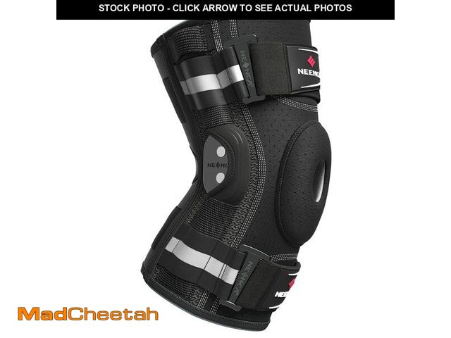 Lot 74-12704061 - NEENCA Professional Knee Brace for Knee Pain, Adjustable Hinged Knee Support with Removable Side Sta...