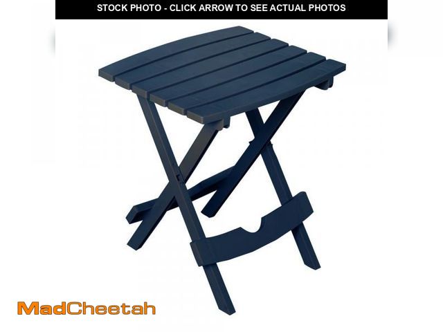Lot 74-12491607 - Adams Quik-Fold 20 in. Resin Midnight Square Patio Side Table - UNUSED