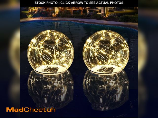 Lot 74-14149706 - LENONE Floating Pool Lights Solar Powered, 6.5 Inch Warm White Light Up Solar Pool Lights That Float...