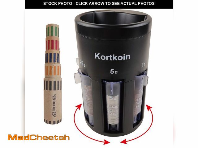 Lot 74-14269191 - Kortkoin Automatic Coin Sorter 5 in 1 Coin Counter with Coin Wrappers, Sort Your Spare Change in Coi...