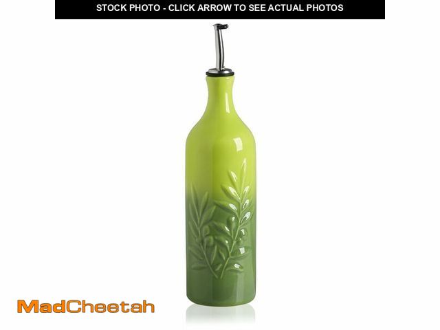 Lot 74-14153461 - Sweejar Large Ceramic Olive Oil Dispenser Bottle, 24 Oz Relief Opaque Oil Cruet Protects Oil To Redu...