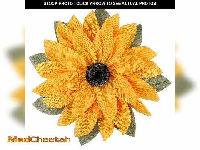 Lot 74-13964272 - Peryiter 16.54 Inch Sunflower Wreath for Front Door Outside Sunflower Wall Hanging Decor Artificial ...