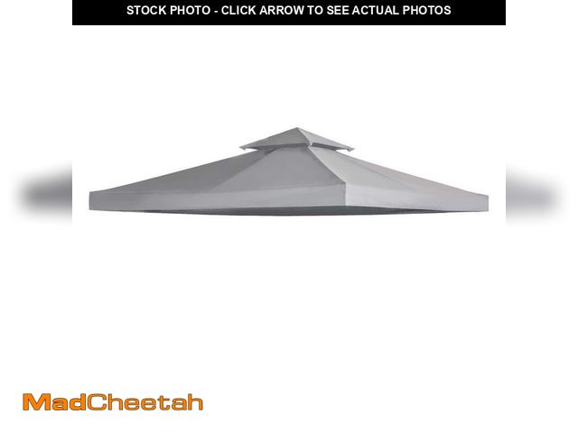 Lot 74-12746696 - Outsunny 10 ft. x 10 ft. Square 2-Tier Gazebo Canopy Replacement Top Cover Outdoor Garden Sun Shade ...