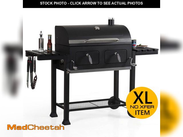 Lot 74-14244377 - PHI VILLA Heavy-duty Outdoor Barrel Charcoal Grill in Black - UNUSED