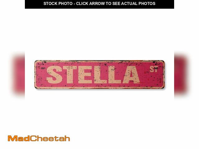 Lot 74-13788454 - Stella Vintage Aluminum Street Sign Childrens Name Room Metal Sign Rustic Metal tin | Indoor/Outdoor...