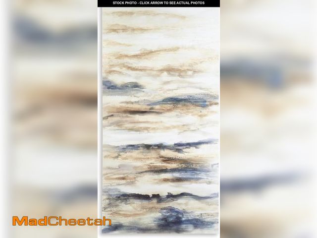 Lot 74-12396937 - Signature Design by Ashley Joely Abstract Wall Art, 60 x 30 Inches, Blue &amp; Tan - UNUSED