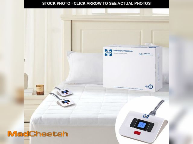 Lot 74-13328623 - Sealy Electric Mattress Pad Queen Size, 10 Heating Settings Heated Mattress Pad, Bed Warmer with Dua...