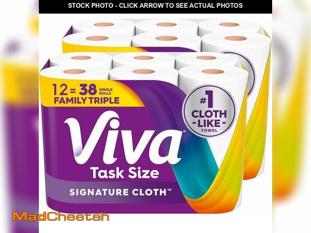 Lot 74-14582201 - Viva Signature Cloth Paper Towels, 12 Family Triple, 141 Sheets per Roll - UNUSED