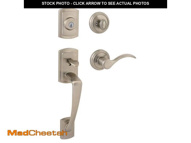 Lot 74-12939174 - Baldwin Prestige Nautica Single Cylinder Satin Nickel Door Handleset with Tobin Door Handle Featurin...
