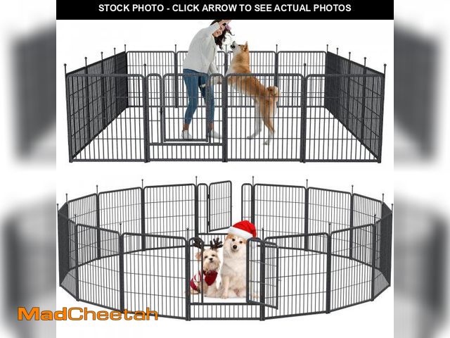 Lot 74-12202069 - Mr IRONSTONE Dog Playpen with Anti-Rust Coating Ã¢â¬â 32" Height 16 Panels Portable &amp; Foldabl...