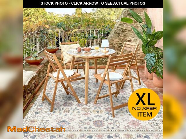 Lot 74-13071744 - 6.5x10 Durable Vinyl Rugs for Living Room, Vintage Floral Pattern for Dining Room, Bedroom, Home Off...