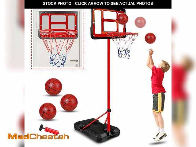 Lot 74-12677823 - Outdoor Basketball Hoop Stand, Adjustable Height 4.92FT-8.86FT, 2 In 1 Portable Basketball Hoop Goal...