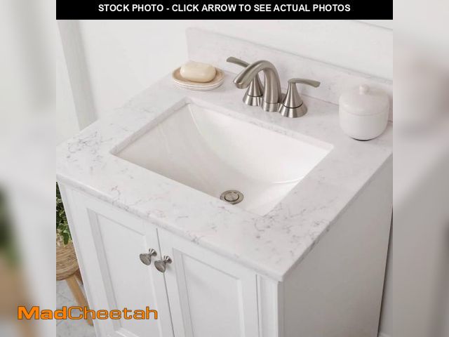 Lot 74-11994910 - Home Decorators Collection 25 in. W x 22 in. D Cultured Marble White Rectangular Single Sink Vanity ...