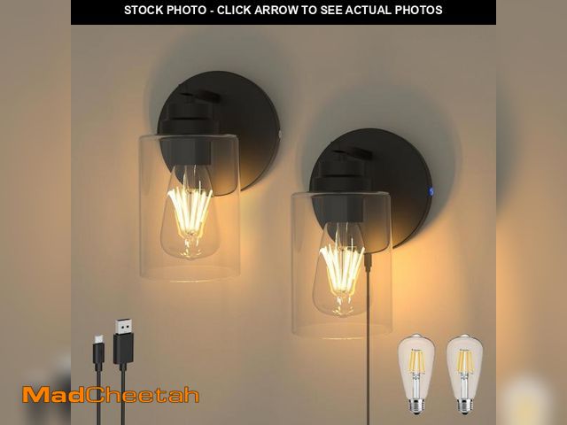 Lot 74-12443225 - ThyFenno Dimmable Battery Operated Wall Lights, Rechargeable Wall Sconce Set of 2 No Wired, Easy to ...