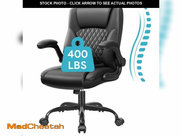 Lot 74-13060924 - (MISSING HARDWARE) COOLHUT Leather Office Chair, Big and Tall Office Chair 400LBS Wide Seat Ergonomi...
