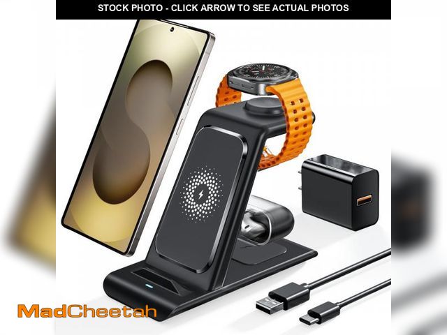 Lot 74-12444384 - Wireless Charging Station for Samsung Wireless Charger Galaxy Watch 8/7/6/5/4/3 Active 2/1 Stand Gal...