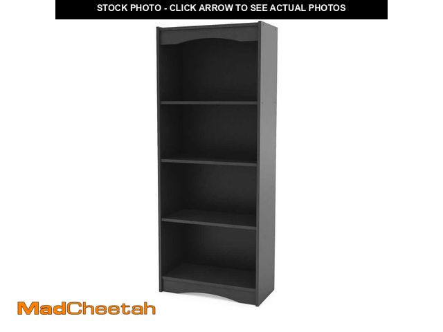 Lot 74-12547949 - CorLiving Hawthorn 60 in. Midnight Black Wood 4-shelf Standard Bookcase with Adjustable Shelves - UN...