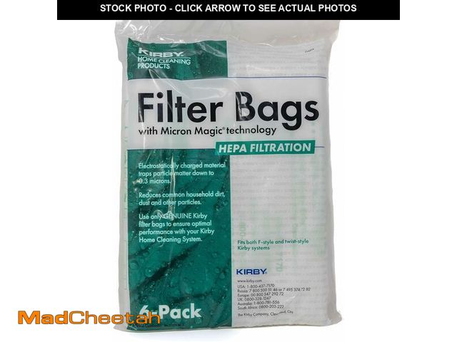 Lot 74-12843134 - Kirby Micron Magic Plus HEPA Filter Bags 6-Pack | Part #204814 | Compatible with F-Style &amp; Twist...