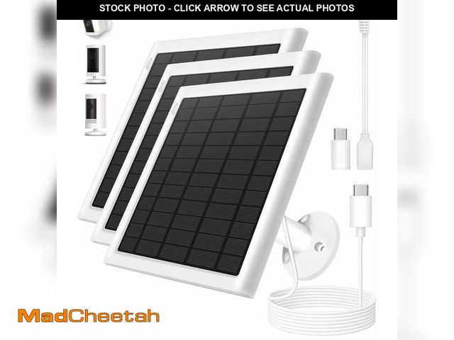 Lot 74-13621510 - 8W Solar Panel for Ring Camera, 3-Pack Solar Panel Charger Compatible with Ring Stick Up Cam Battery...