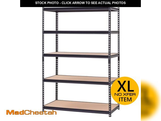 Lot 74-12798697 - Muscle Rack 5-ShelfÃâÃÂ Heavy Duty Adjustable Metal Garage Storage Shelving Unit in Black (48 in...