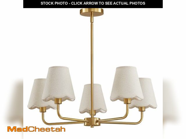 Lot 74-14381995 - KAISITE Modern Gold Chandelier 5-Light Farmhouse Chandelier for Dining Room Industrial Dining Kitche...