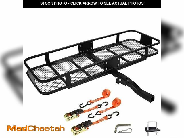 Lot 74-12570435 - Folding Hitch Mount Cargo Carrier Basket 60x20x6Ã¢â¬Â Rear Luggage Rack Basket,500LBS Capacity,Hit...
