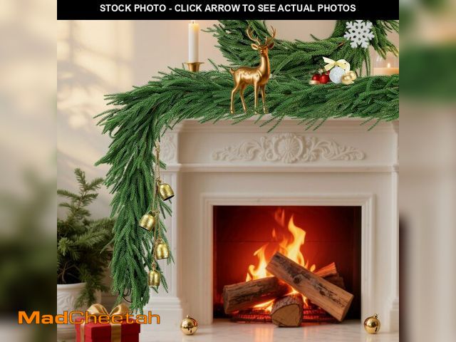 Lot 74-12708411 - 2Pcs 6ft Artificial Norfolk Pine Garland,Christmas Garland Greenery Garland for Mantle, Fireplace, T...