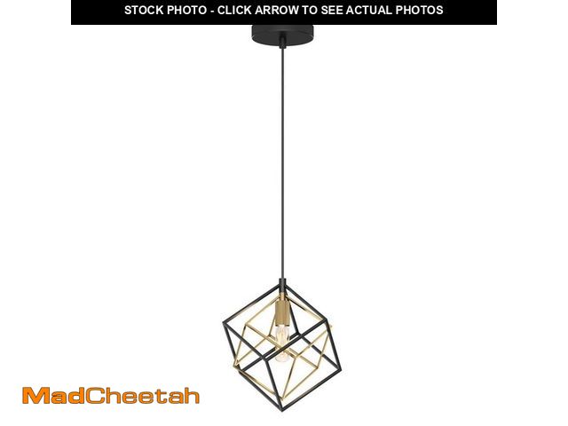 Lot 74-14222557 - Artika Imperium 25-Watt 1-Light Modern Black and Gold Hanging Mini Pendant Light Fixture for Kitchen...
