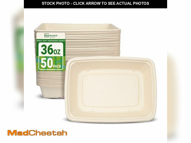 Lot 74-12712918 - Homestockplus Paper Bowl 36 oz Disposable Bowls for Party - 50 Pack Heavy Duty Large Paper Bowls Dis...